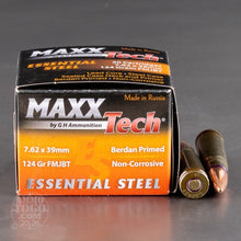 Load image into Gallery viewer, MAXXTECH AMMO ESSENTIAL STEEL 7.62X39MM 122 GR FMJ