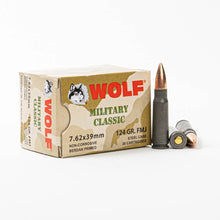 Load image into Gallery viewer, 7.62x39mm – 124 gr FMJ Steel Case – Wolf Military Classic (MC762FMJ)
